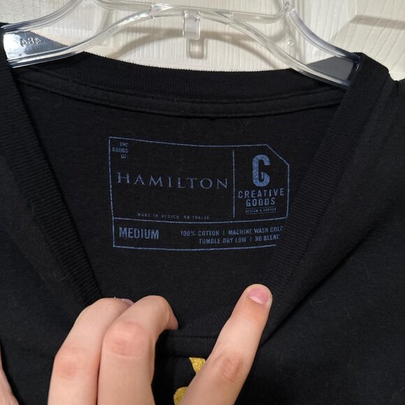 Black and gold Hamilton musical official merch tee #HamiltonMusical - Picture 3 of 3